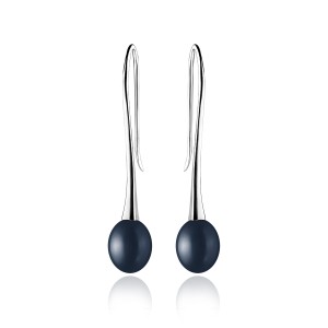 Cercei argint lungi cu perle naturale negre DiAmanti SK19244E_B-G (Argint 925‰ 1,7 g.)